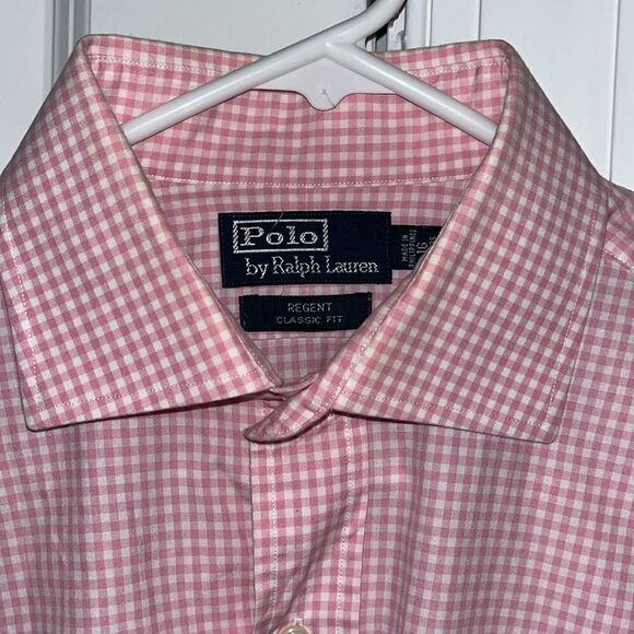 Polo Ralph Lauren pink gingham Check plaid Regent Fit men’s shirt classic fit L - Picture 1 of 6